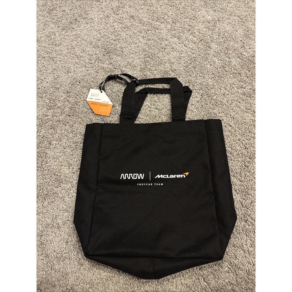 NEW OFFICIAL MCLAREN Indy Car TEAM ISSUE Black Tote Bag With Tags Rare